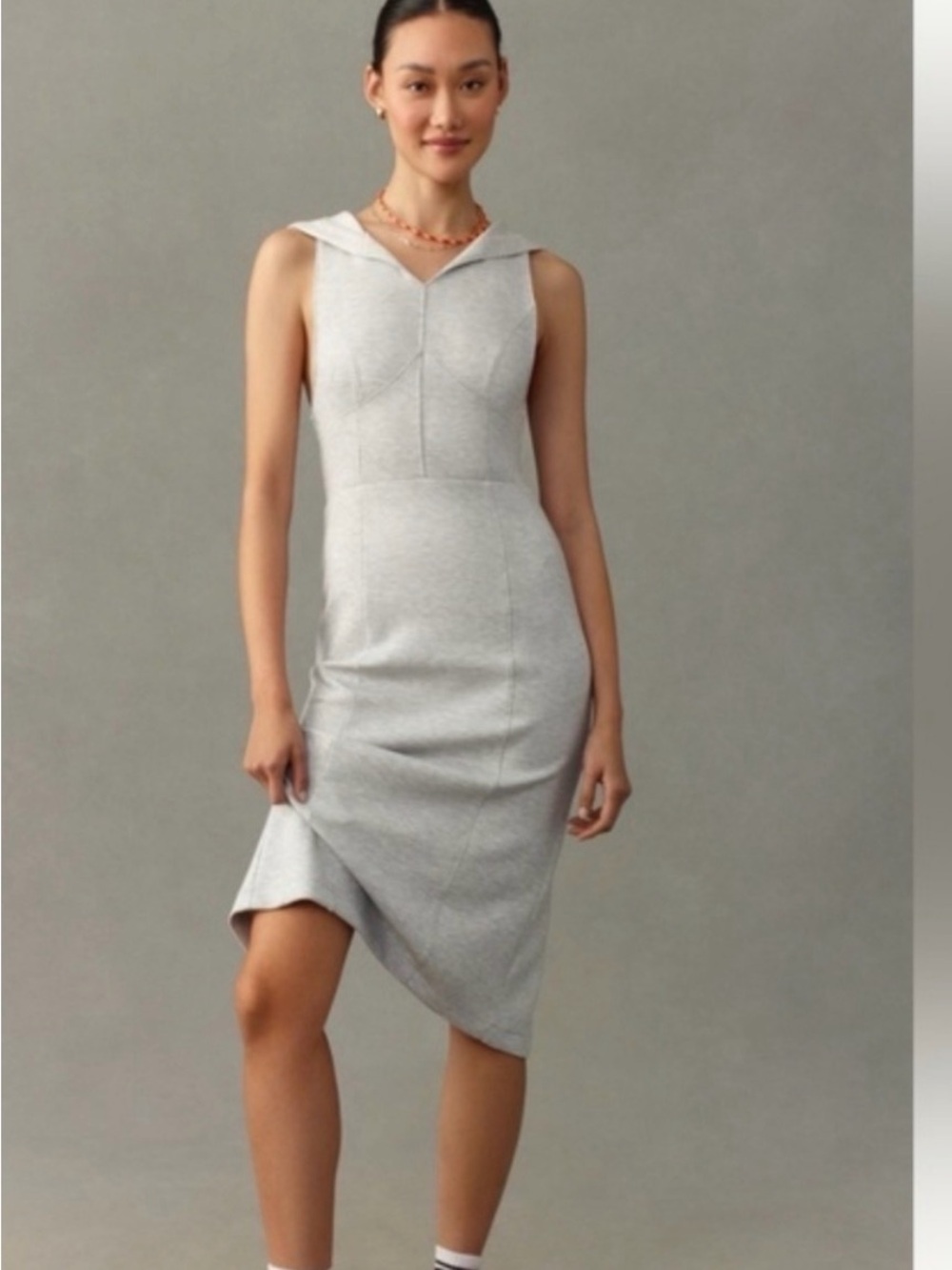 Daily practice by anthropology Sleeveless Midi Dress with Hooded V-Neck